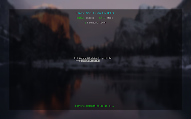 Abora Limine boot menu